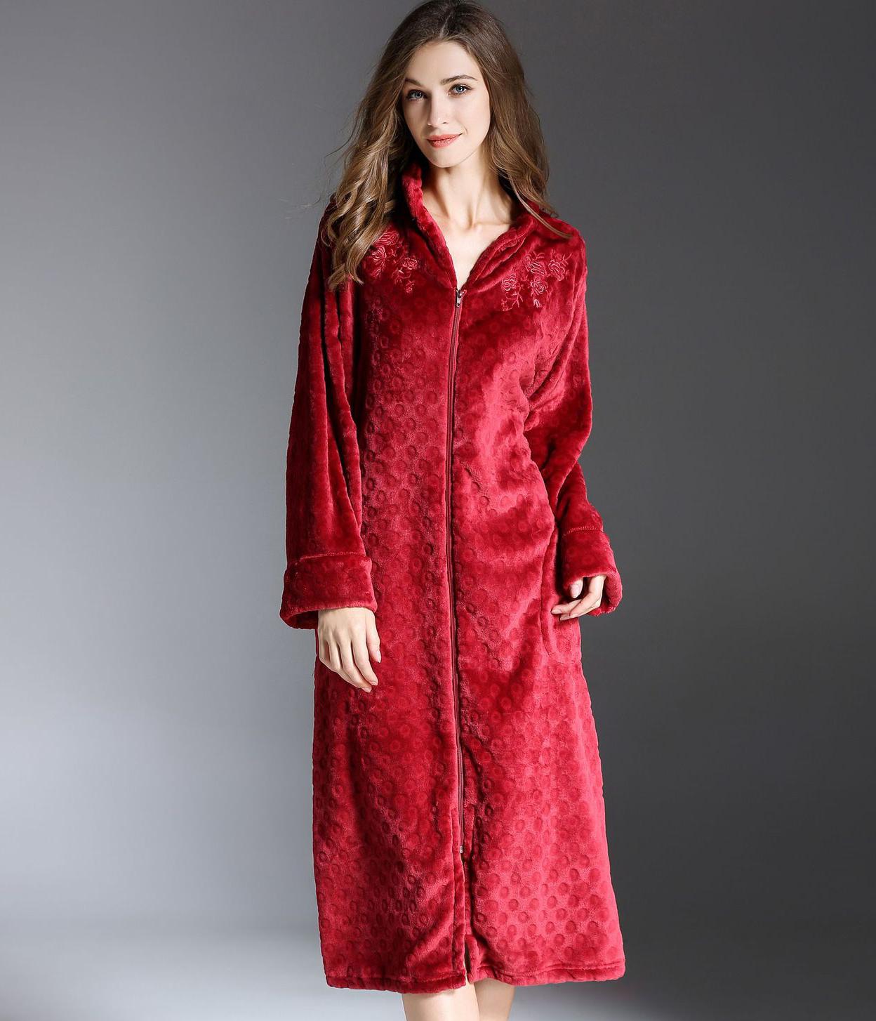 Title 7, Flannel Nightdress With Exquisite Embroidery An...