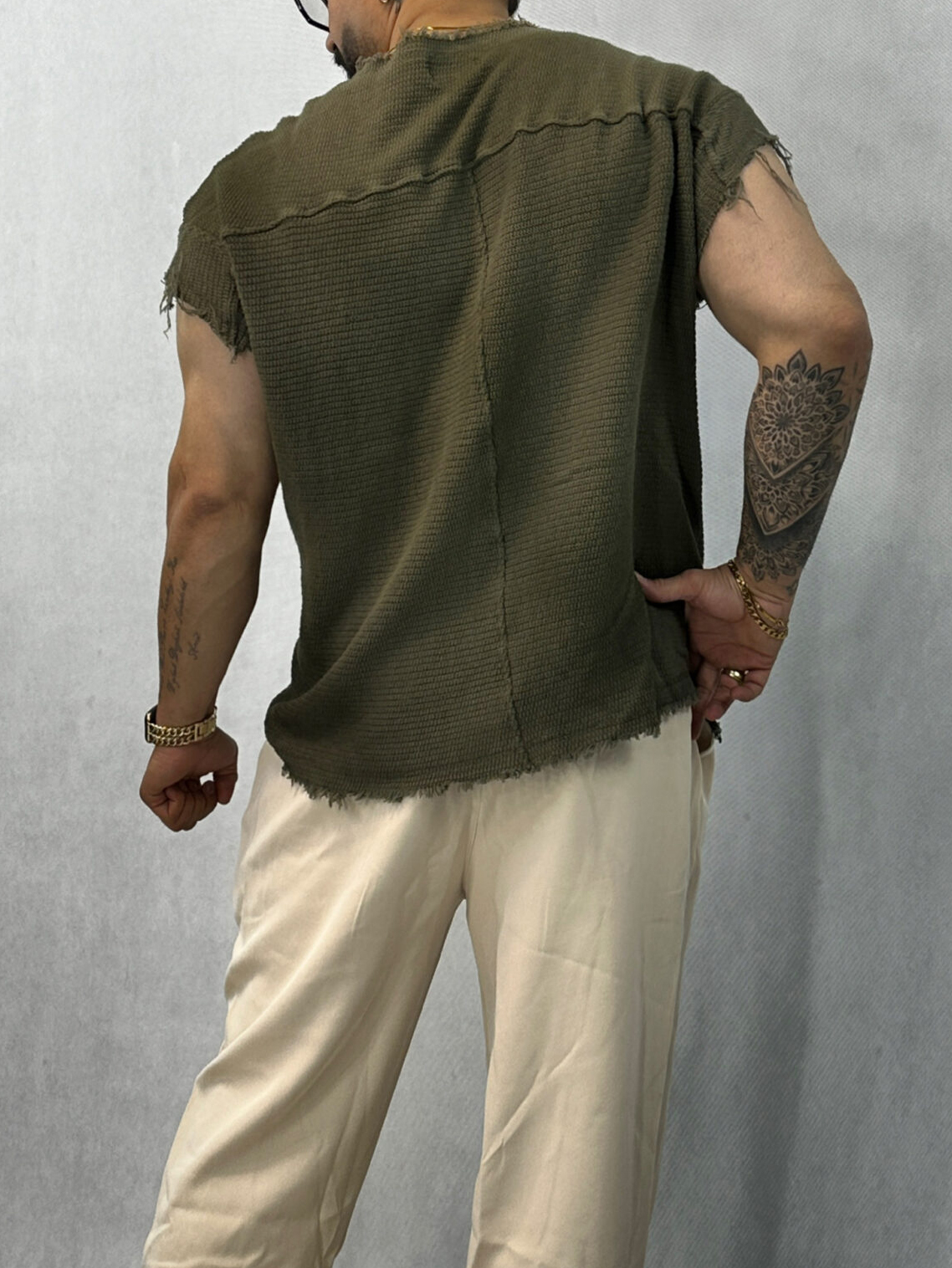 Green Cap Sleeve Pocket Top
