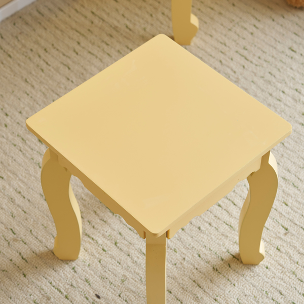 Kids Vanity Set With Mirror And Lights And Stool, 5 Storage Drawers, Pretend... 9