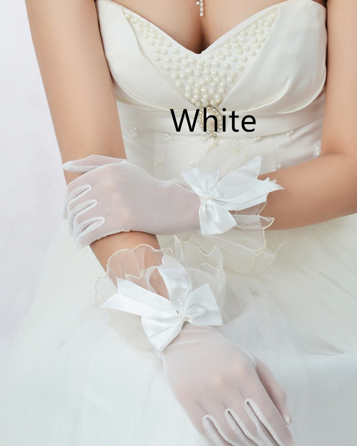 Title 1, Wedding Bride Wedding Dress Evening Gloves Blac...