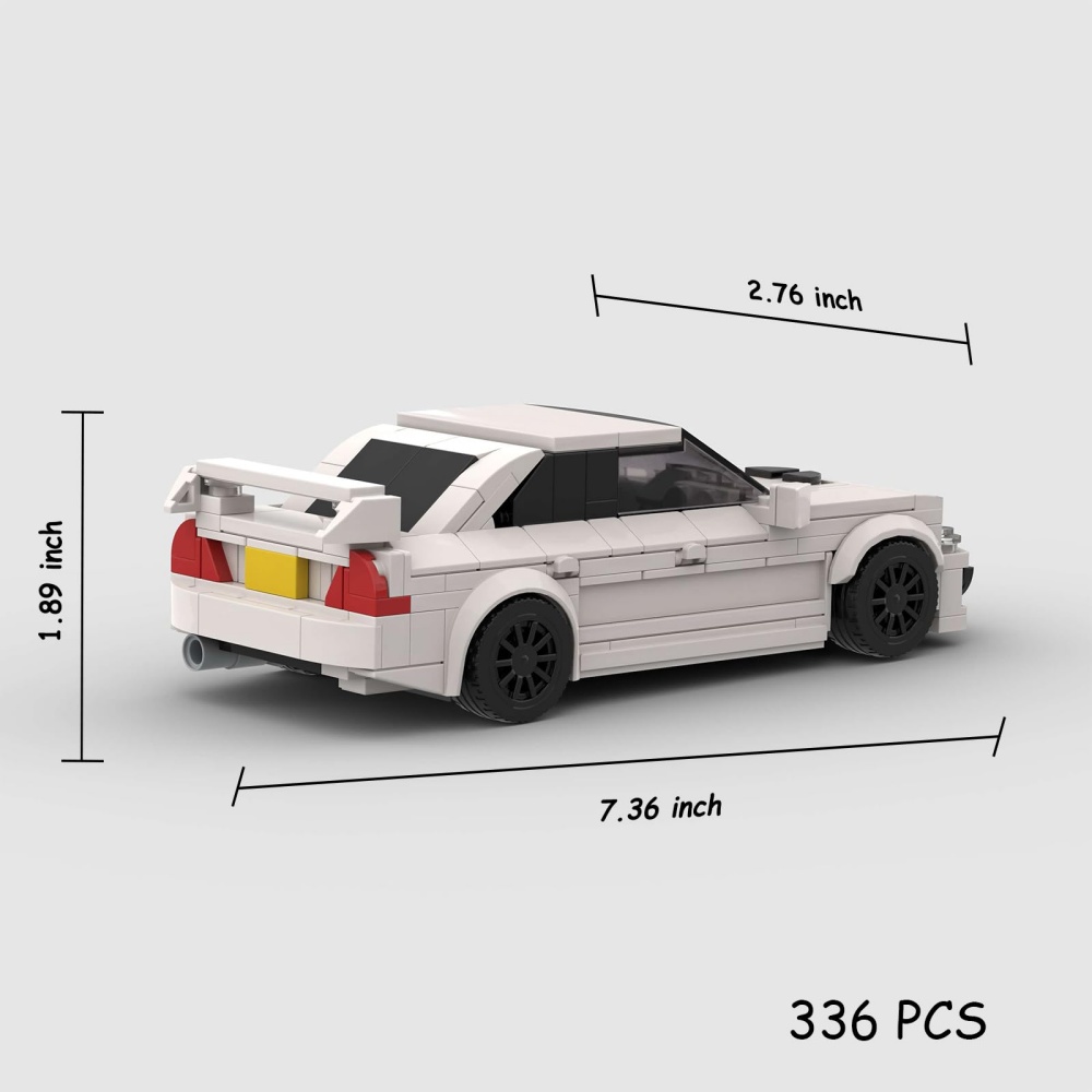 336PCS White Sports Car Toy Building EVO