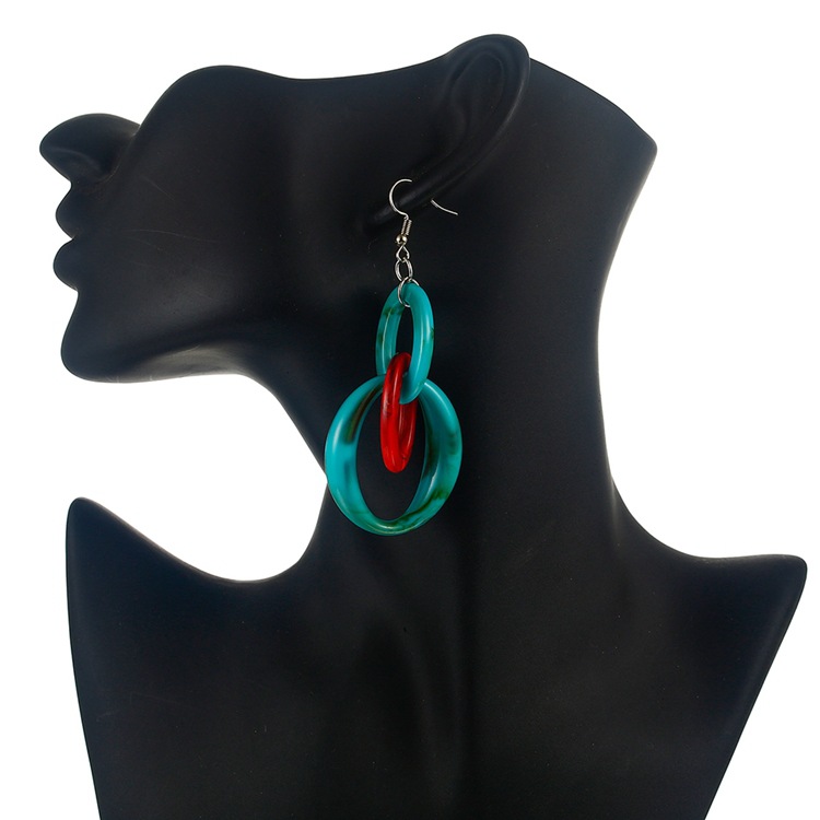 Title 12, Geometric Acrylic Hepburn Wind Color Bump Earrings