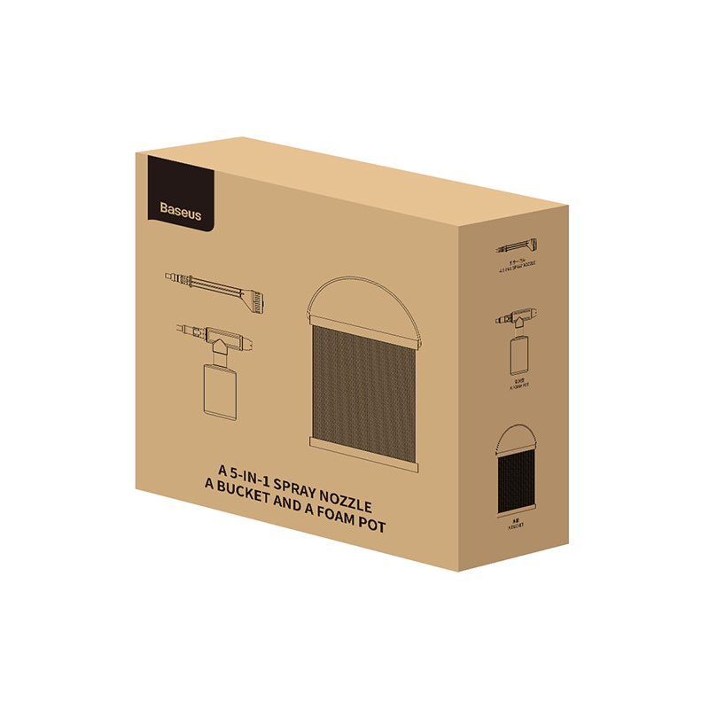 Dual Power Portable Electric Car Wash Spray Nozzle Package Black