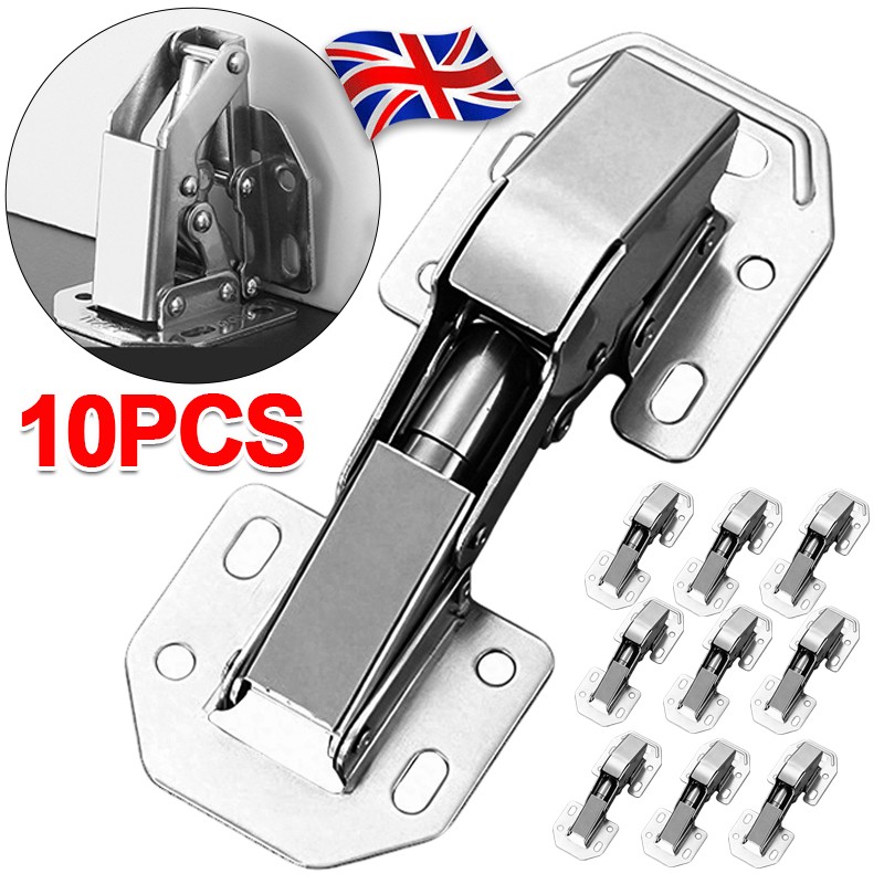 10X 90Degree Hidden Hinges Frameless Cabinet Large Angle Soft Closing UK — image 3