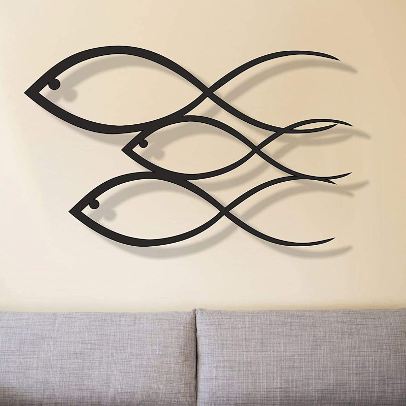 Title 4, Simple Stroke Fish Iron Line Silhouette Decorat...