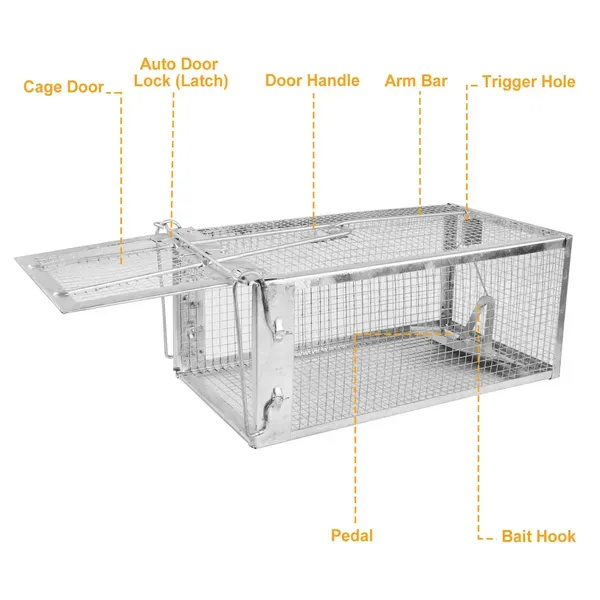 2 Pack Rat Trap Cage Humane Live Rodent Galvanized Iron Mice Mouse