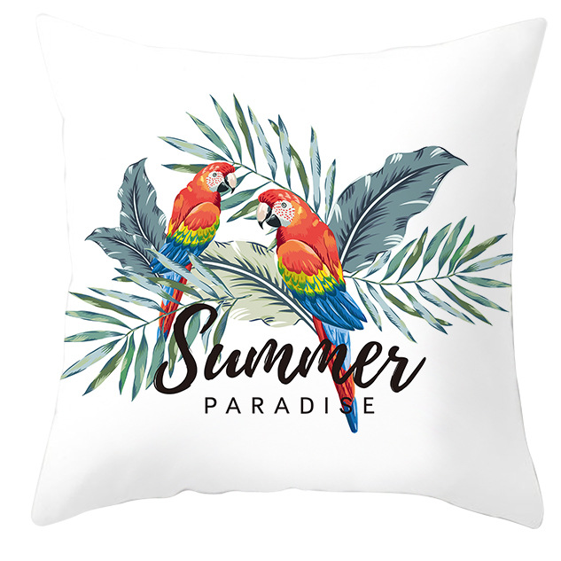 Title 5, Housse de coussin perroquet oiseau plantes trop...