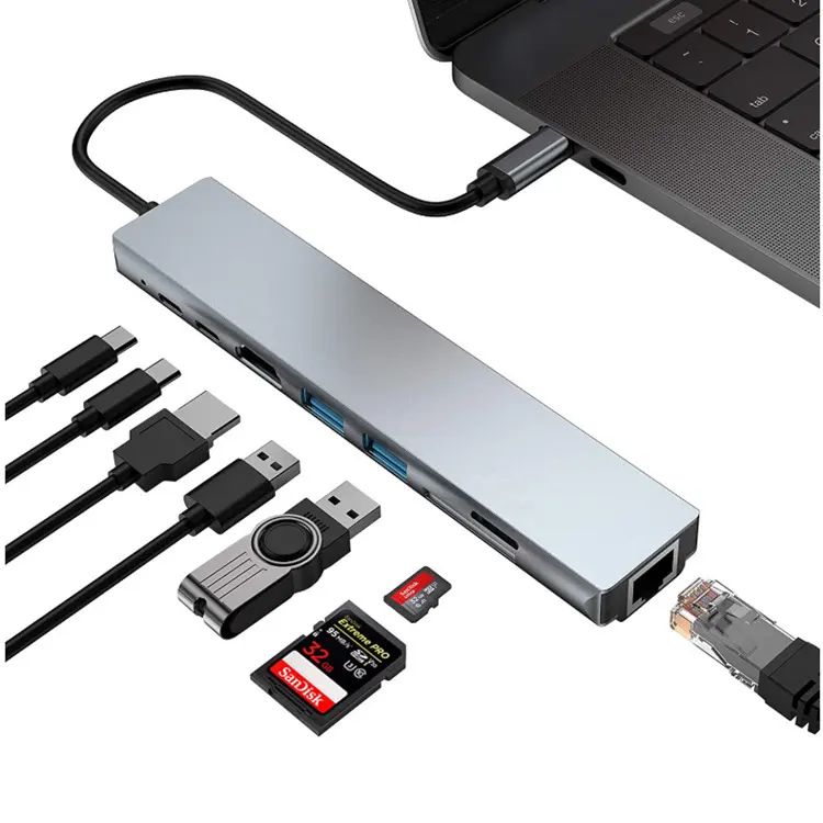 PD Eight-in-one Expansion Dock Usb Docking Station Type-c Hub