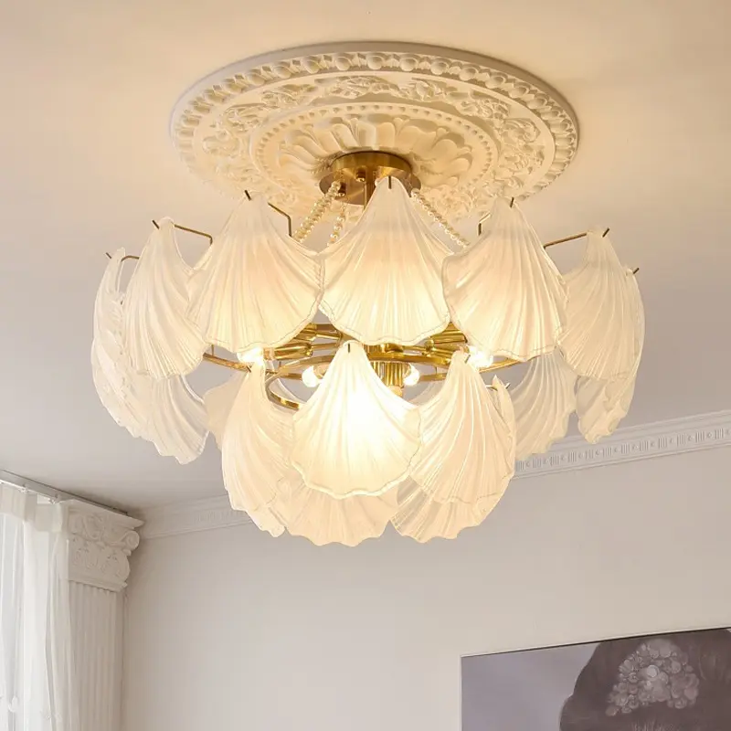 Luxury Pearl Shell Glass Living Room Pendant