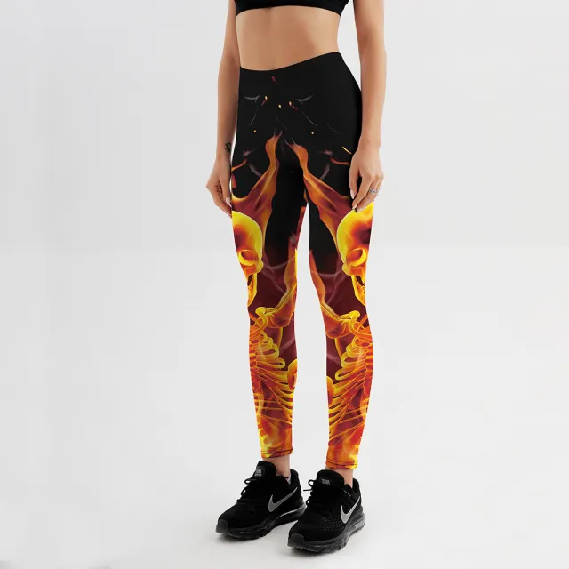 Halloween Personality Creative Skull Print Yoga Pants Jk29011 L - Shop at LoveMi