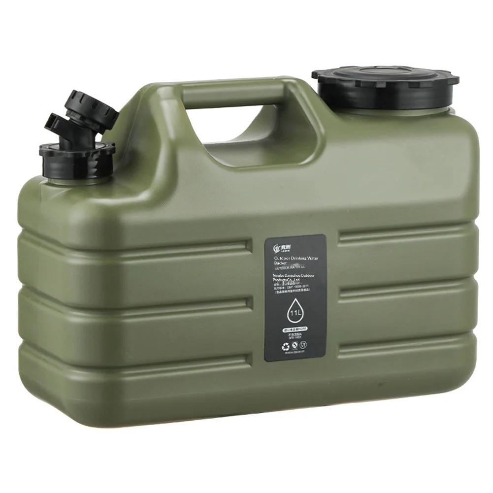 Dukou New Outdoor Pe Food-grade Plastic Water Bucket, 11-liter Military Green PE Water Bucket Sticker