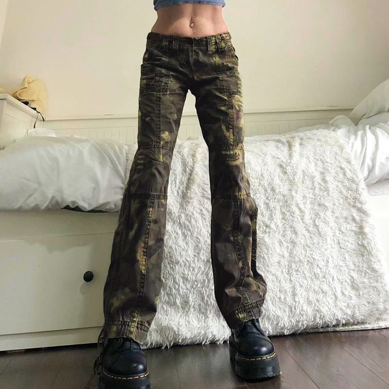 Stylish High Waist Slim Fit Camo Cargo Pants