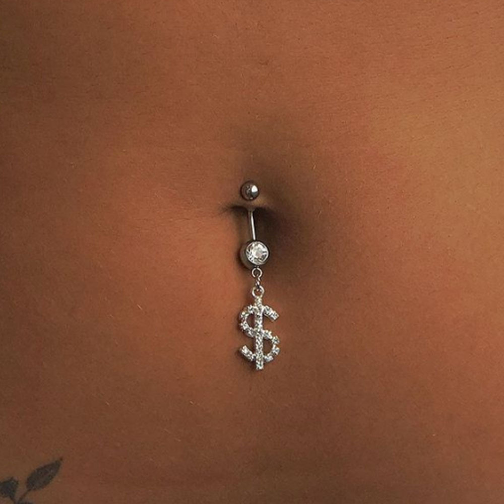 Title 3, US Dollar Rhinestone Navel Stud