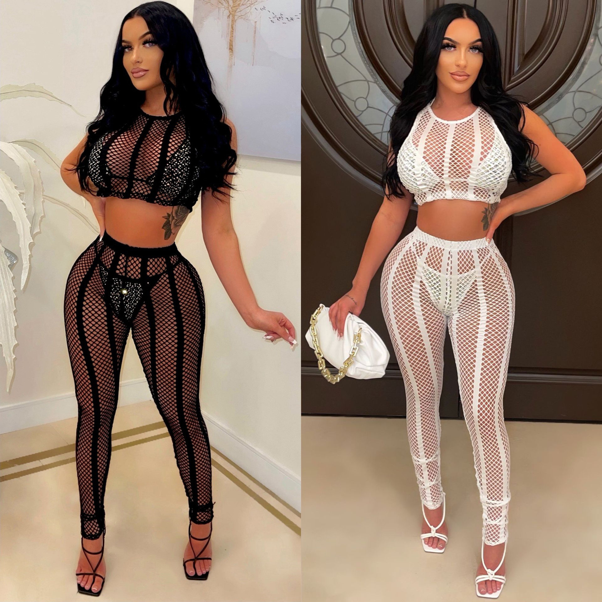 Stretch Mesh Bikini Four-piece Swimsuit - Image 6