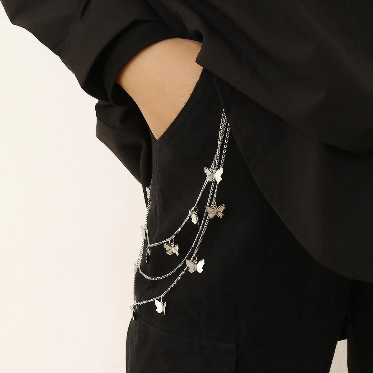 Multilayer Chain Small Butterfly Pendant Waist Chain