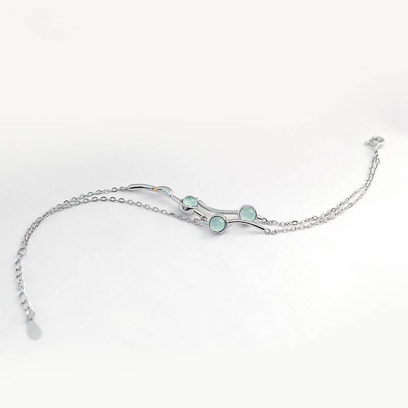 Sea Music Band Bracelet Female Sterling Silver Simple Student