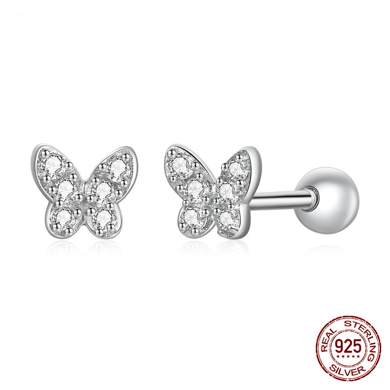 Electroplated Butterfly Ear Studs