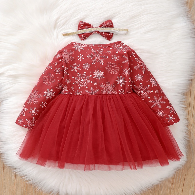 Christmas Baby Girls' Snowflake Print Dress - Image 4