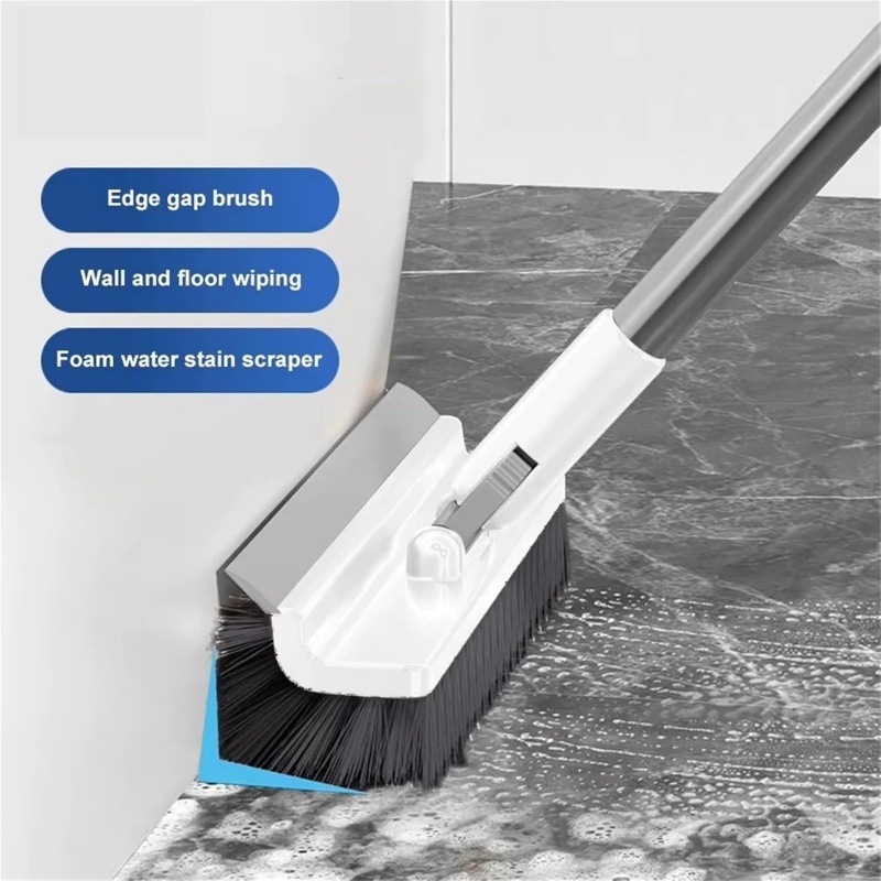 Adjustable Angled 2 In 1 Floor Brush Squeegee For Household Wall Corner Patio — image 8
