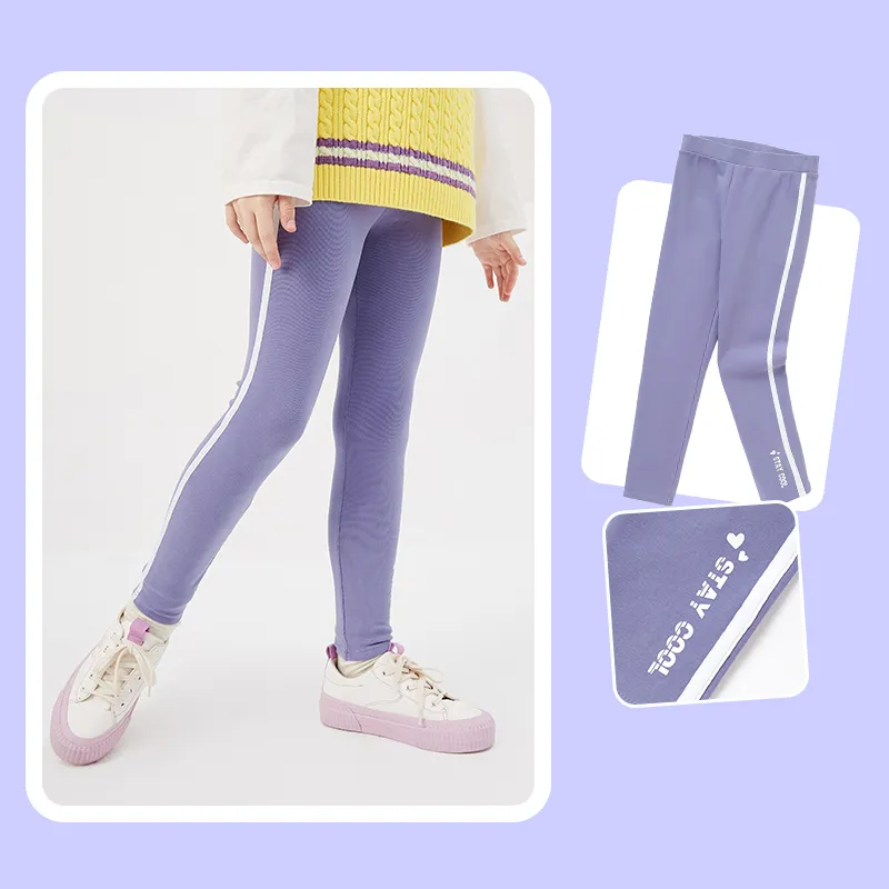Balabala Children"s Wear Girls" Sweatpants New Autumn Wear - Purple