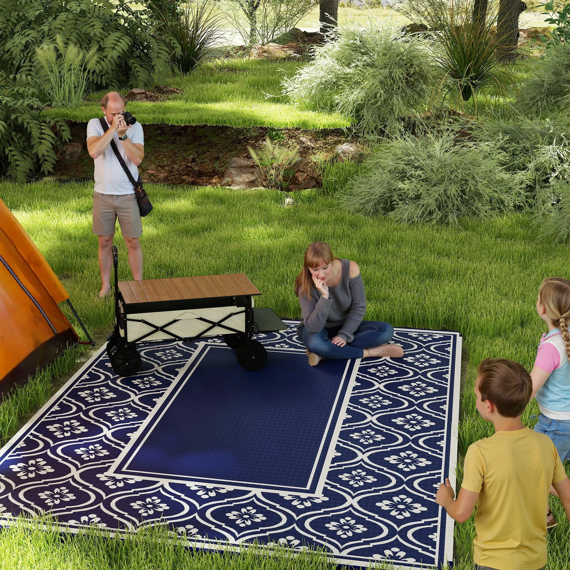 Reversible Outdoor Rug, Waterproof Plastic Straw