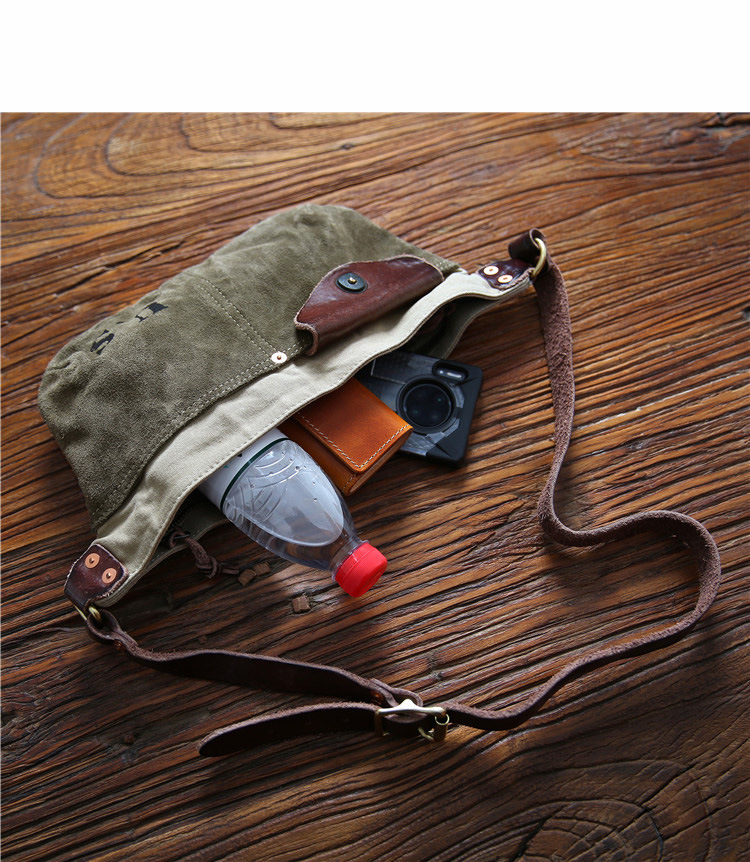 Title 3, Vintage Washed Canvas And Leather Contrast Colo...