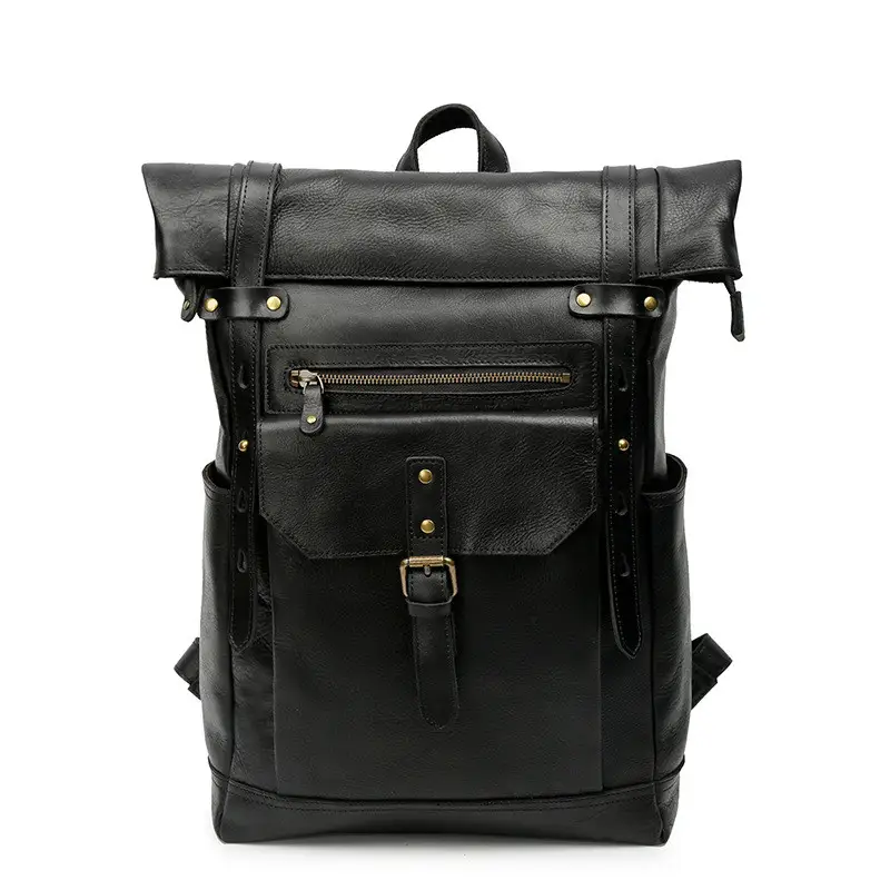 Retro Crazy Horse Leather Men's Large Capacity 16 Inch Laptop Bag