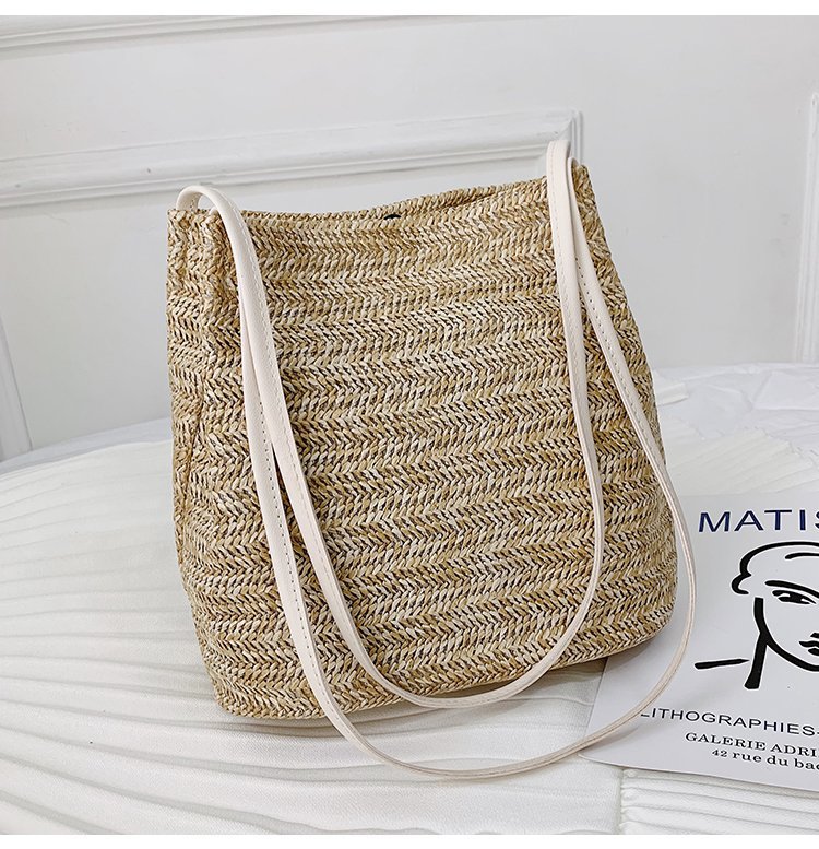 Casual Woven One-shoulder Straw Woven Bag New Portable Women