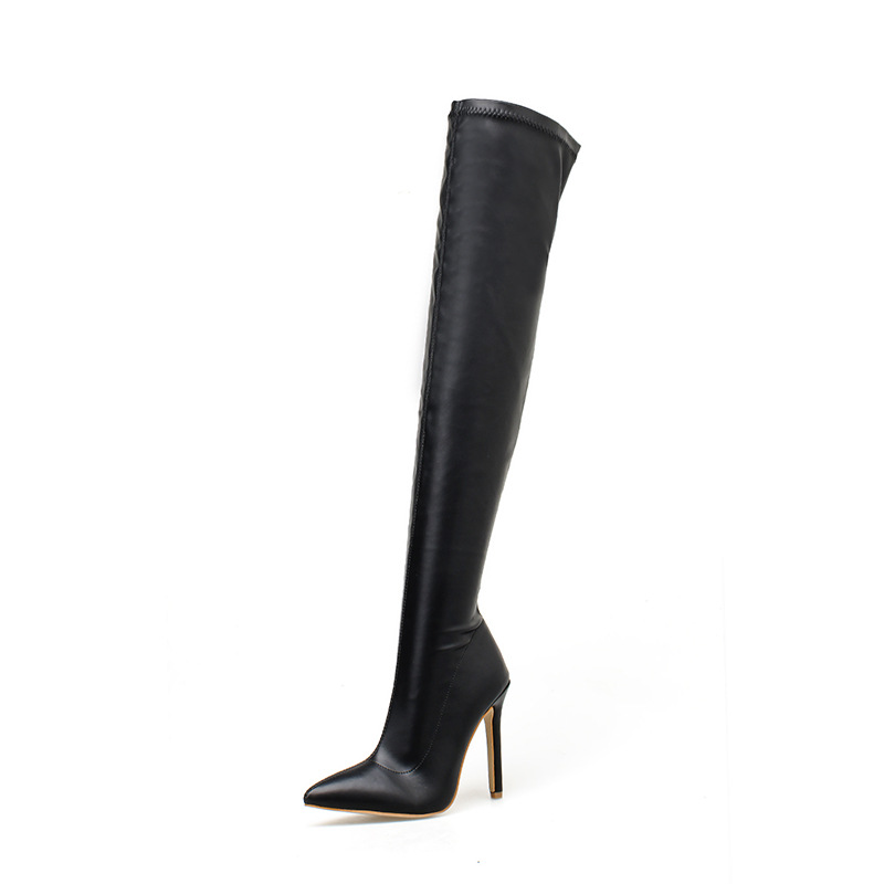 Title 10, Womens Over Knee Boots Leather Stiletto Heel f...