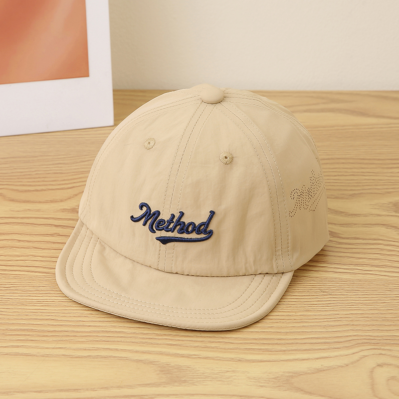 Children's Solid-color Letter Embroidery Quick-drying Lightweight Adjustable Simple Casual Flat-brim Baseball Cap Suitable For Outdoor Play
