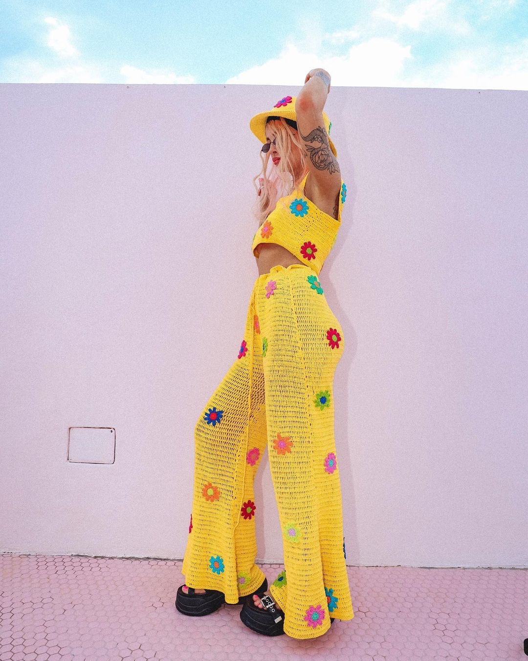 European And American Casual Crocheted Woolen Trousers