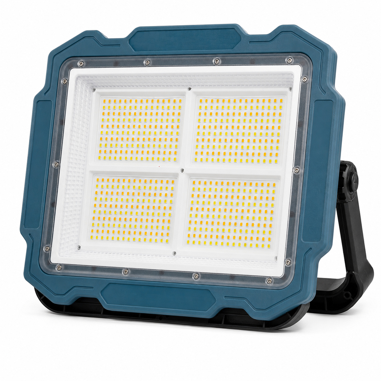 Solar Powered Rechargeable Battery Display Power Bank Function LED Work Light W8148 3 Blue 4790LM