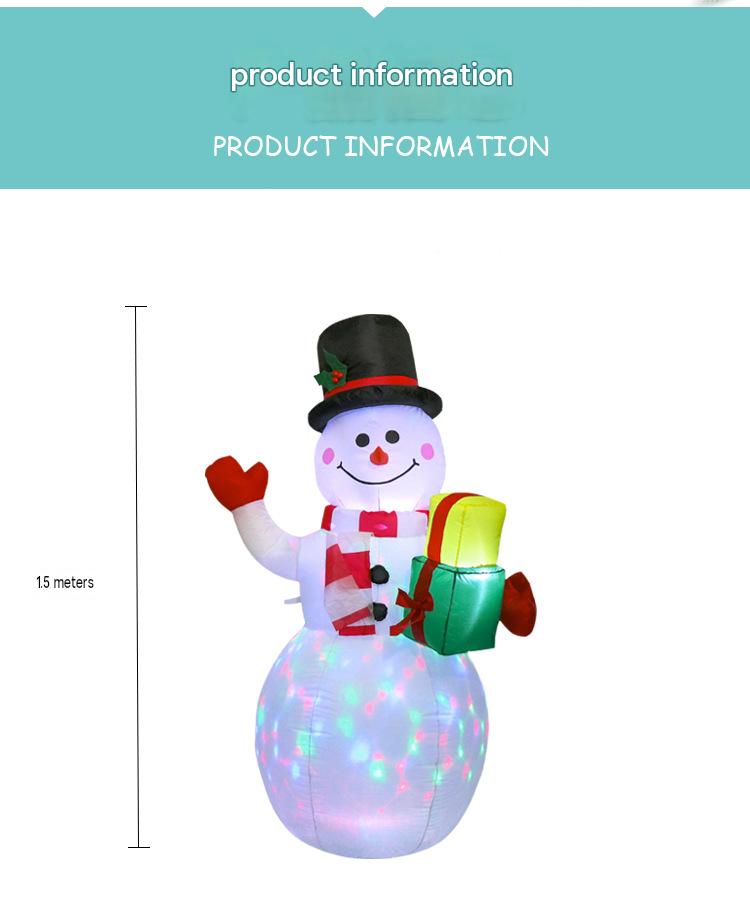 Popular Christmas Inflatable Snowman Lantern Glowing Decoration Inflatable Christmas Snowman