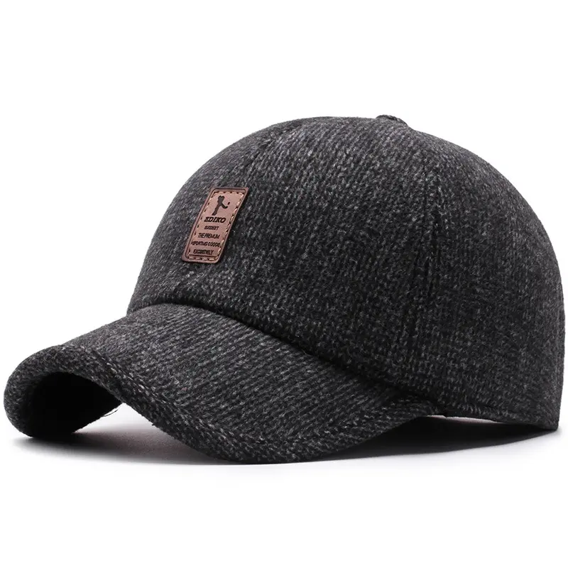 Men's Middle-aged and Elderly Woolen Baseball Caps