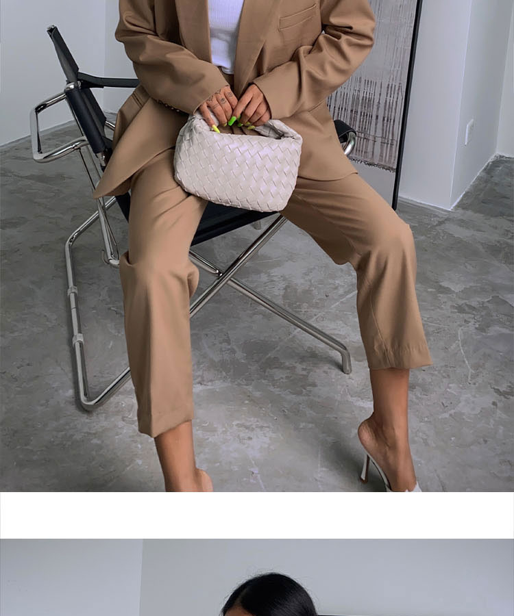 Women's Khaki Casual Suit Fashion Jacket