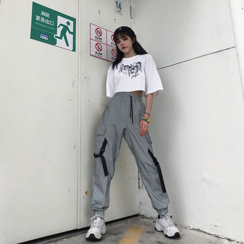 Title 5, Harajuku Fenggang Crack Reflective Pants Men