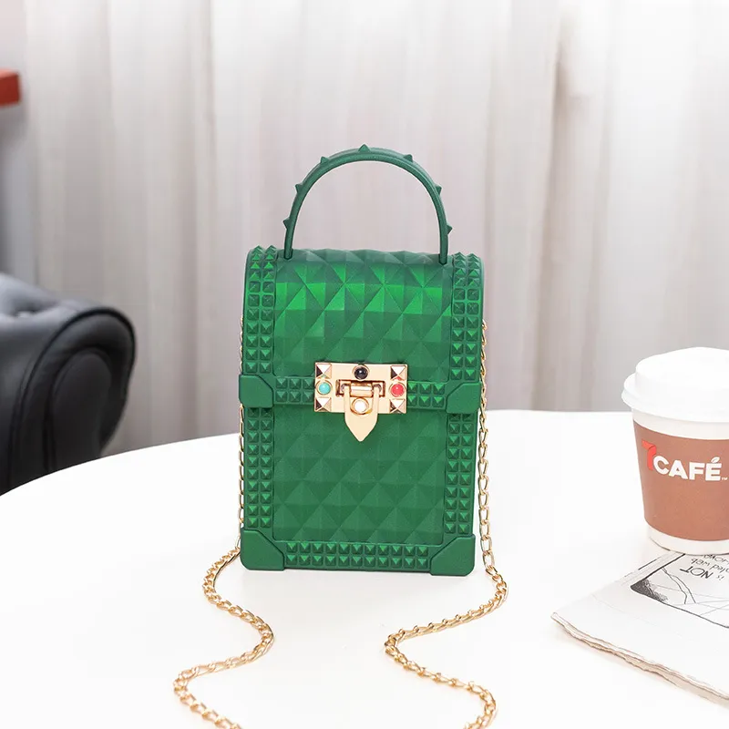 Bolsa Feminina De Couro, Bolsa De Ombro Para Celular, Com Corrente, Para Moedas E Bolsos - Green