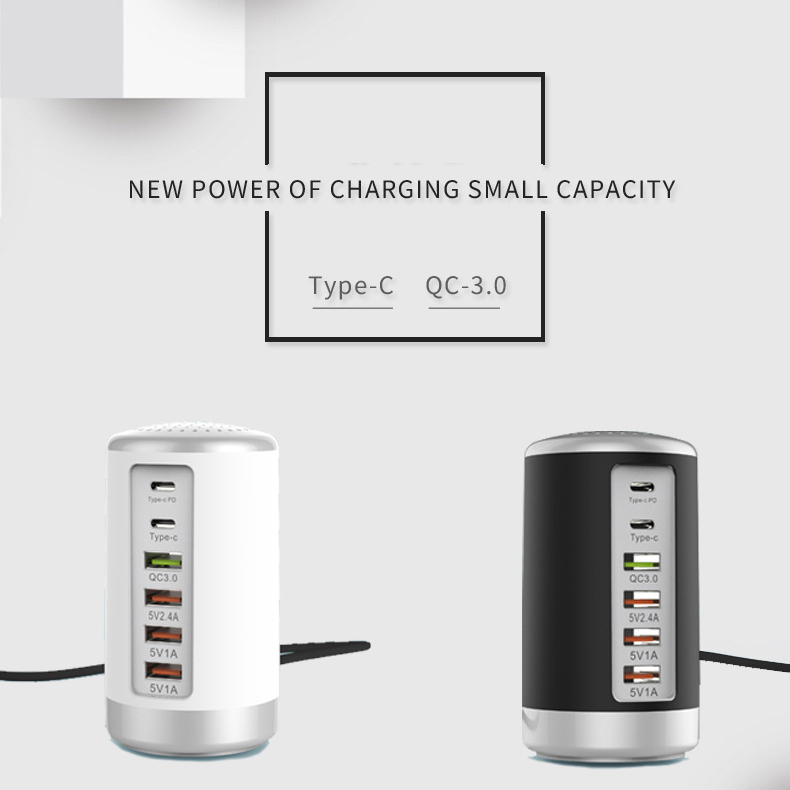 USB C lading stasjon med 6Ports Mobile Phone lader - Miniatyr 5