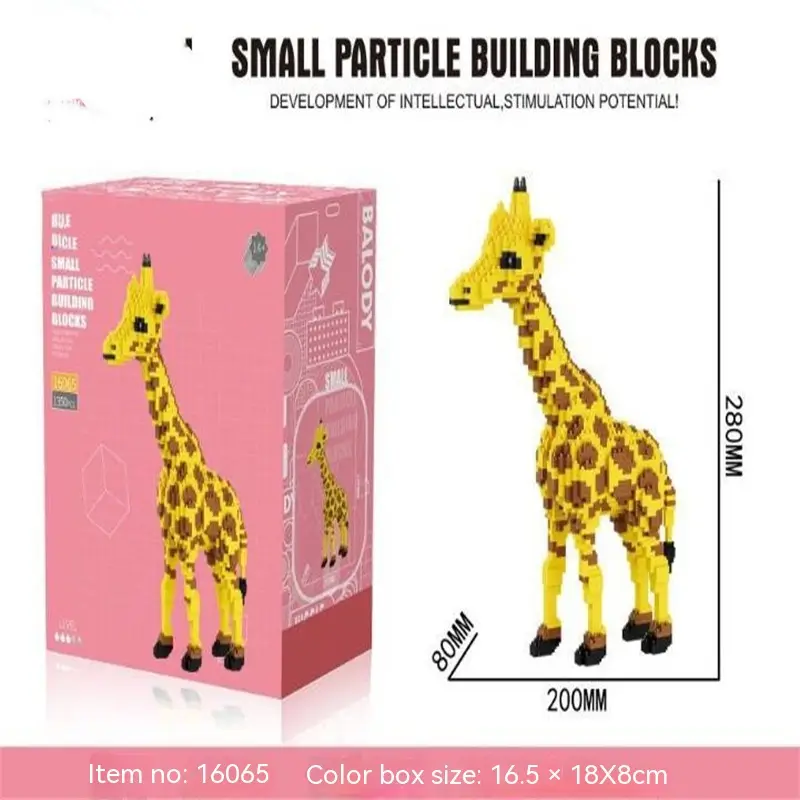 Standing Sitting Cartoon Giraffe Puzzle Assembled Building Block Toys Ornaments