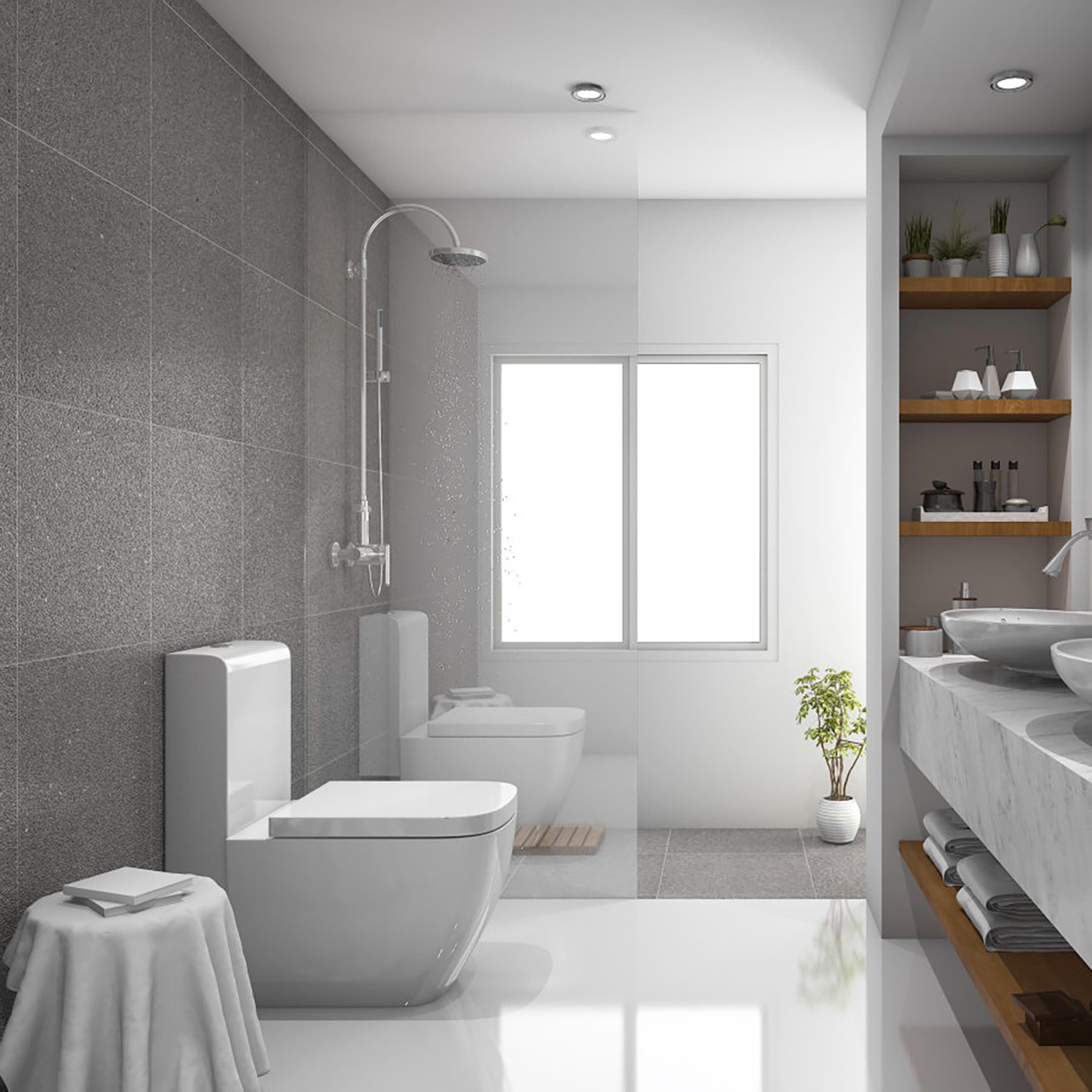 Square Toilet Seat With Grip-Tight Seat Bumpers Heavy-Duty Quiet-Close Quick-Release Easy Cleaning White