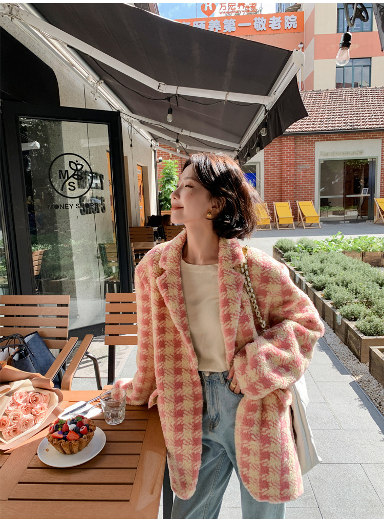 Lamb Fur Integrated Women's Suit Coat