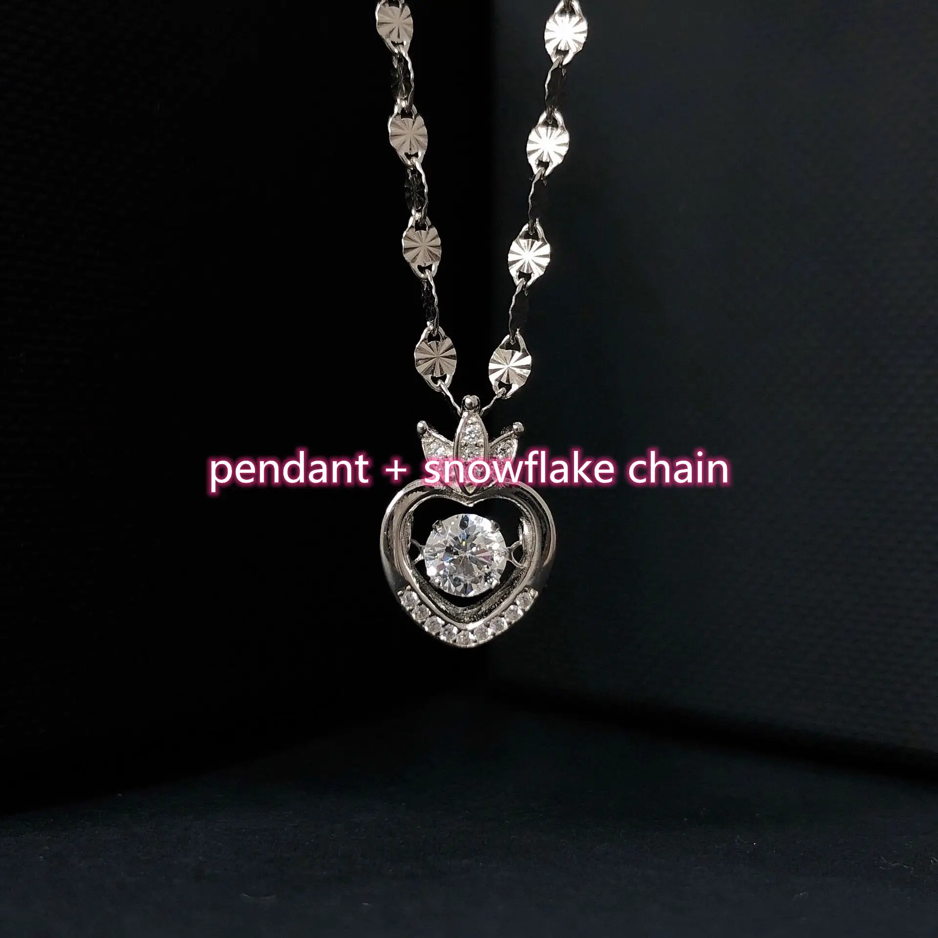 Fashion Net Red Beating Heart Necklace Female S925 Sterling Silver