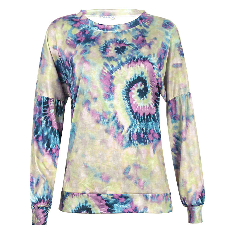 Title 6, Women Printed Long Sleeve Crew Neck Loose Casua...