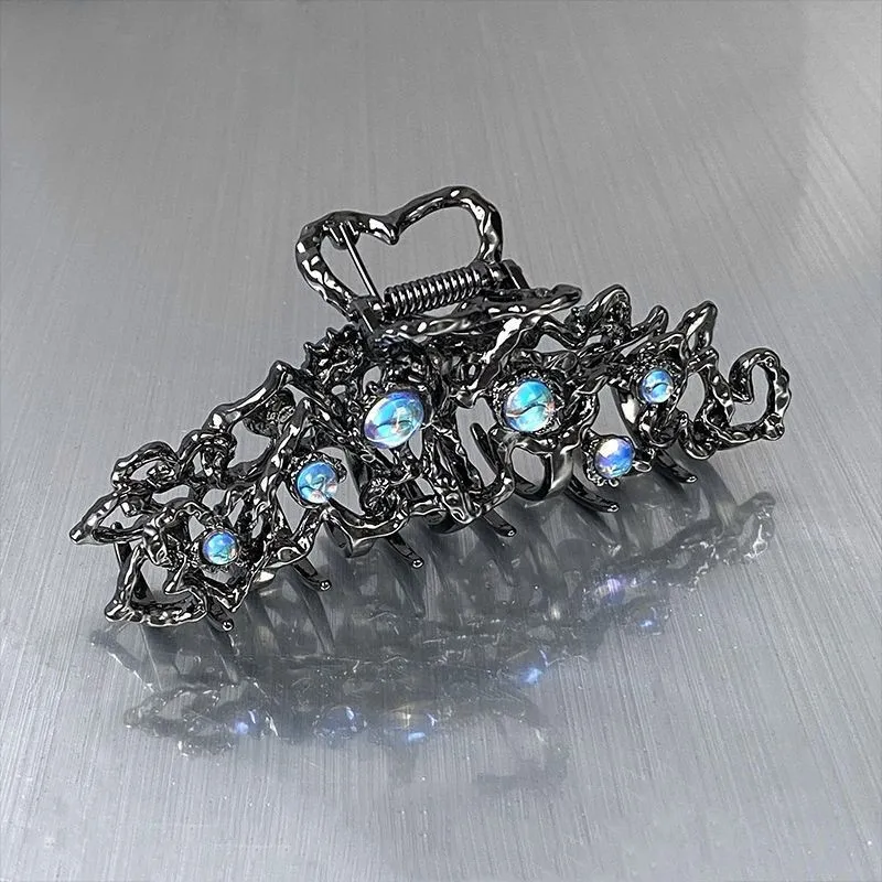 Metal Hairpin Female Summer Design Back Of The Head - Large Clip Gun In Black