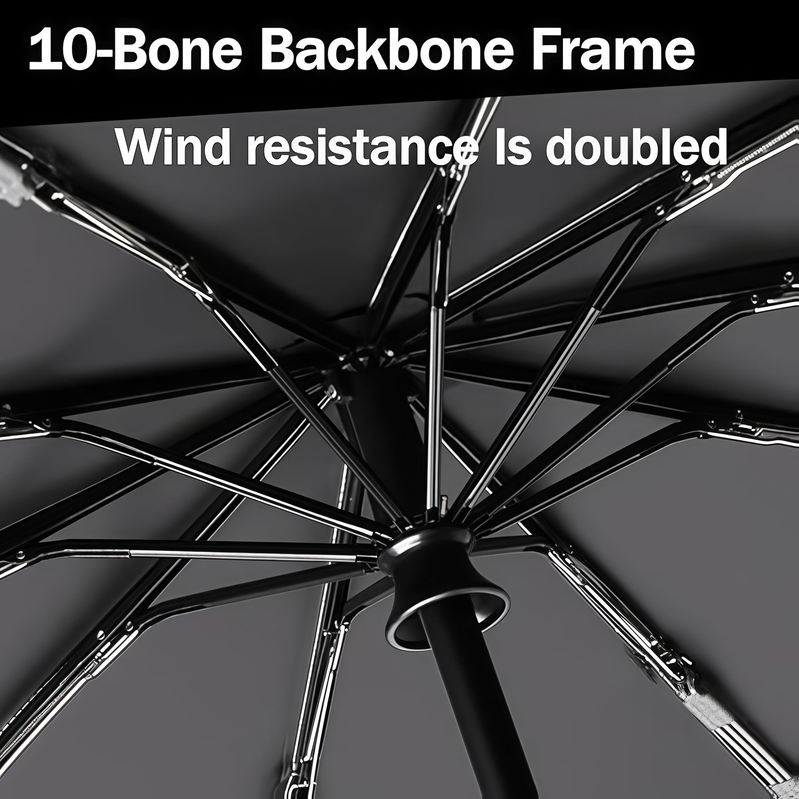 Fully Automatic Foldable Travel Umbrella  Lightweight, Windproof, Portable, Black Sun Rain Use, Auto Open Close,Self-pickup Only. image 23