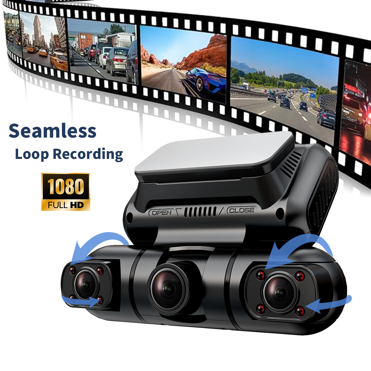 Hainatech 360 Degree View 4 Channel Dash Cam Front And Rear Inside Left Right, Dash Camera For Cars, Built-in GPS WiFi Night Vision, 24  7 Recording Parking Mode Monitor, Free 128G Card — foto 4