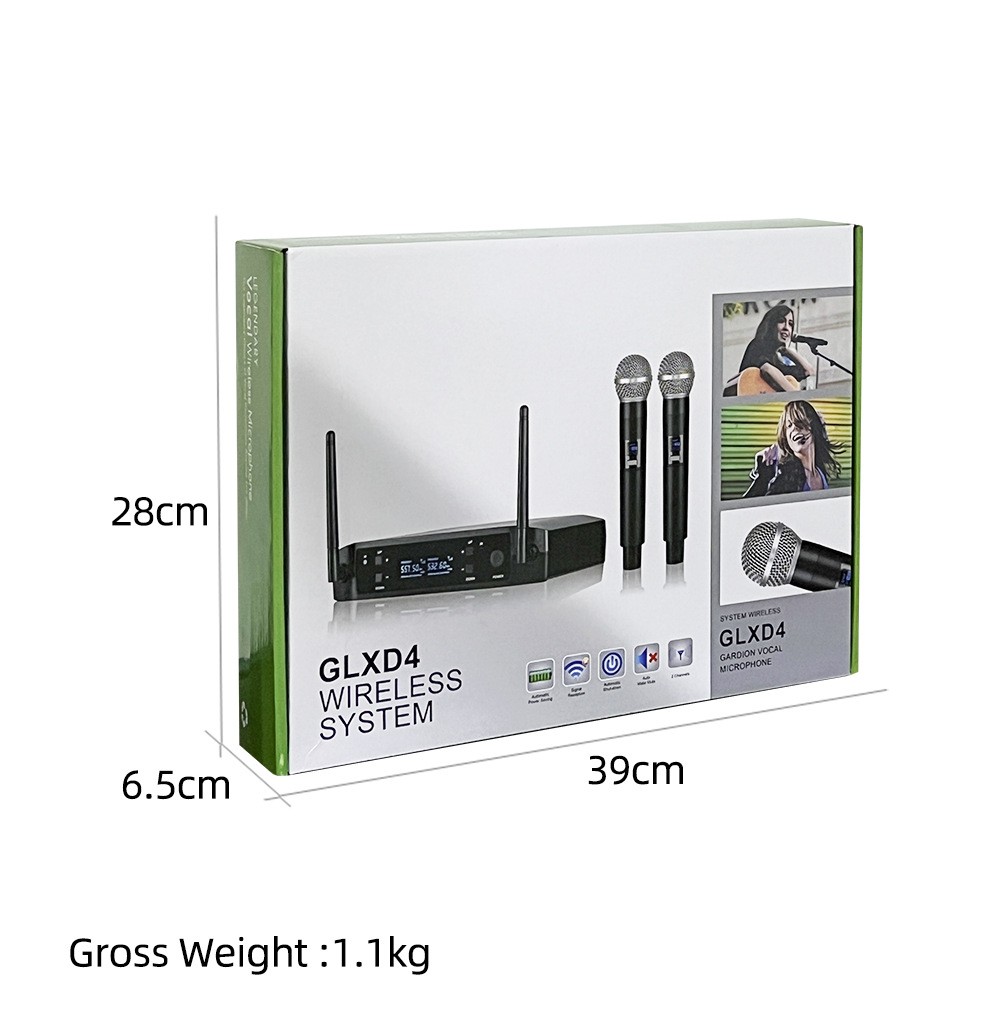 Professional 2 Channel UHF Wireless Dual Microphone Cordless Handheld Mic System 7