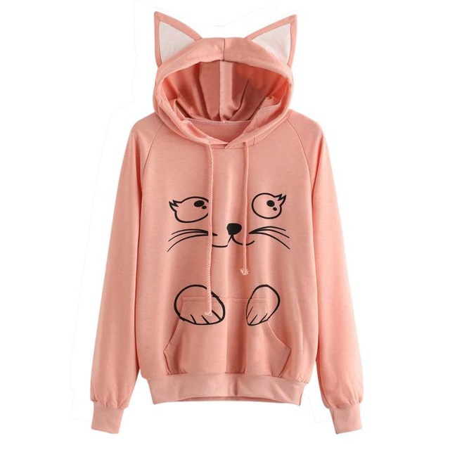 Title 3, Loose cat print hoodie