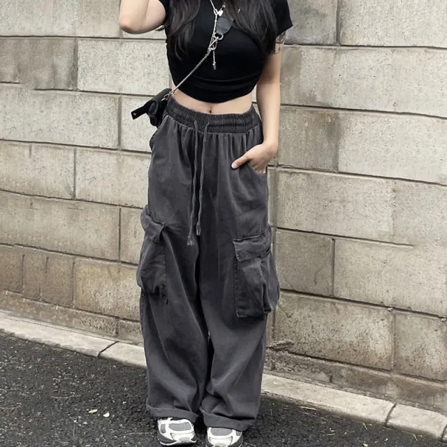Women's Solid Elastic Waistband Jeans Grey - Shop at LoveMi