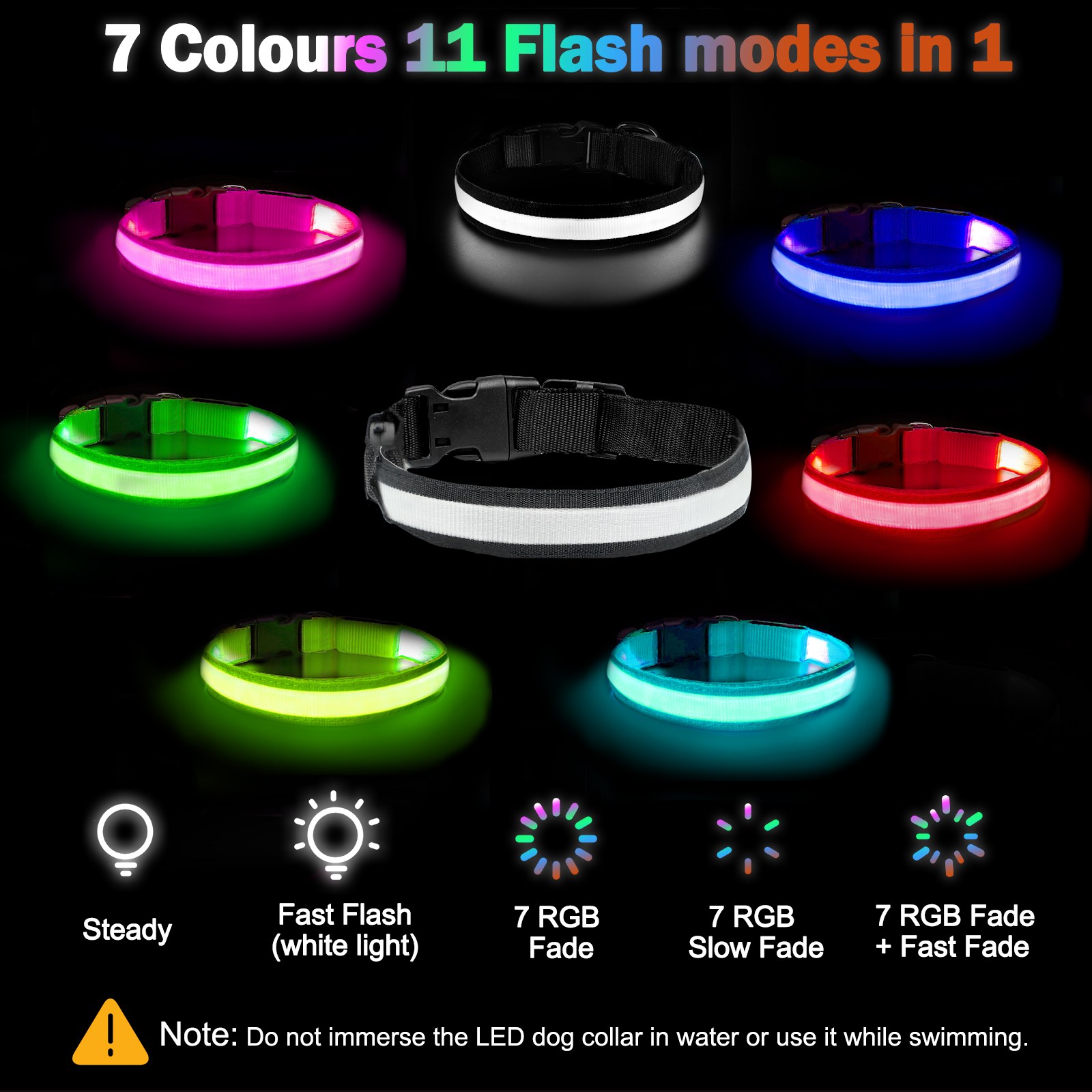 Light Up Dog Collar - Lights For The Dark Night, Adjustable Flashing — image 12
